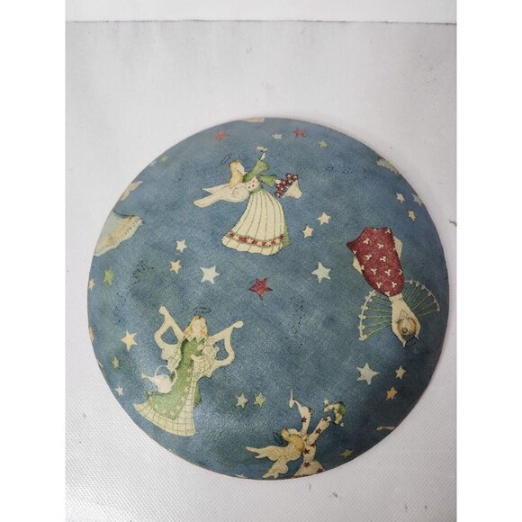 Vintage Unique Angel Peace Love Cherish Freedom Decorative Plate Round Gold Trim - Picture 6 of 7